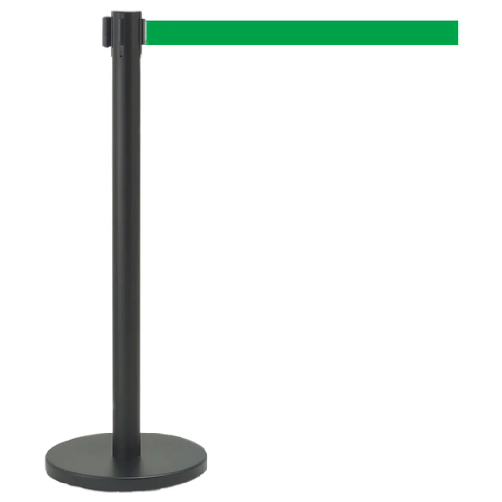 Aarco HBK-10GR Retractable Belt 10 Ft Green Crowd Control Stanchion Black Finish Aarco HBK-10GR Retractable Belt 10 Ft Green Crowd Control Stanchion Black Finish