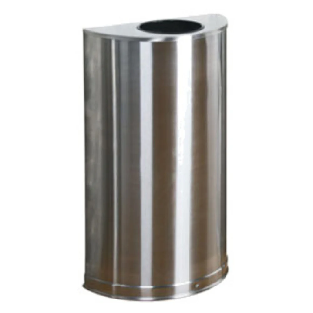 Rubbermaid FGSO12SSSPL 18 Inch Open Top Indoor Trash Receptacle Stainless Steel