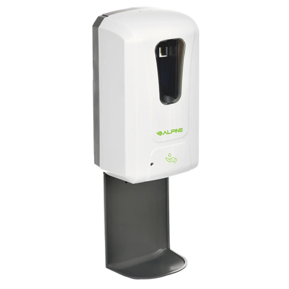 Alpine Industries ALP430-L-T 4-1/2 Inch Automatic Soap and Hand Sanitizer Dispenser with Drip Tray Alpine Industries ALP430-L-T 4-1/2 Inch Automatic Soap and Hand Sanitizer Dispenser with Drip Tray