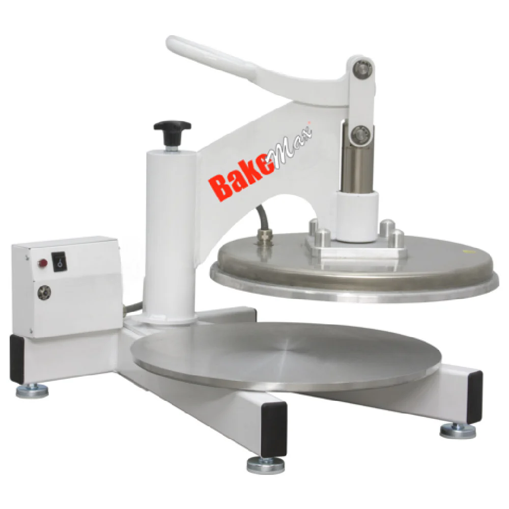 BakeMax BMDMS18 18 Inch Pizza Dough Press Manual Clamshell Stainless Steel BakeMax BMDMS18 18 Inch Pizza Dough Press Manual Clamshell Stainless Steel