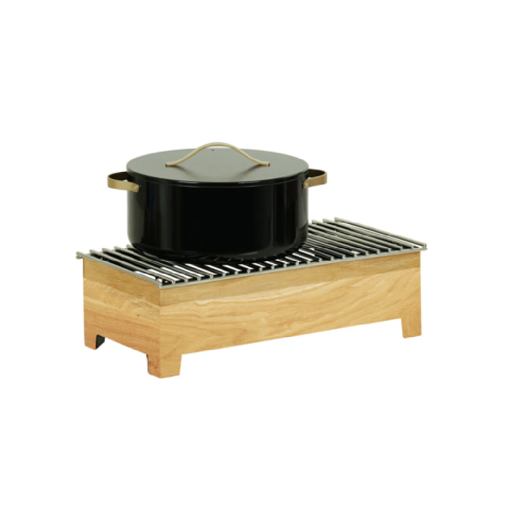 Cal Mil 23146-21 20 Inch Oak Chafer Alternative Stand for Foodservice Cal Mil 23146-21 20 Inch Oak Chafer Alternative Stand for Foodservice