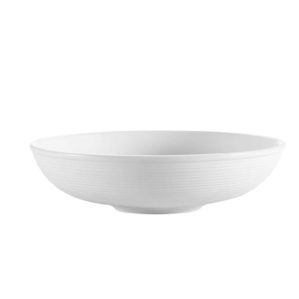 CAC China TST-80 7-1/2 Inch Round Salad Bowl Porcelain Embossed Commercial 16 Oz
