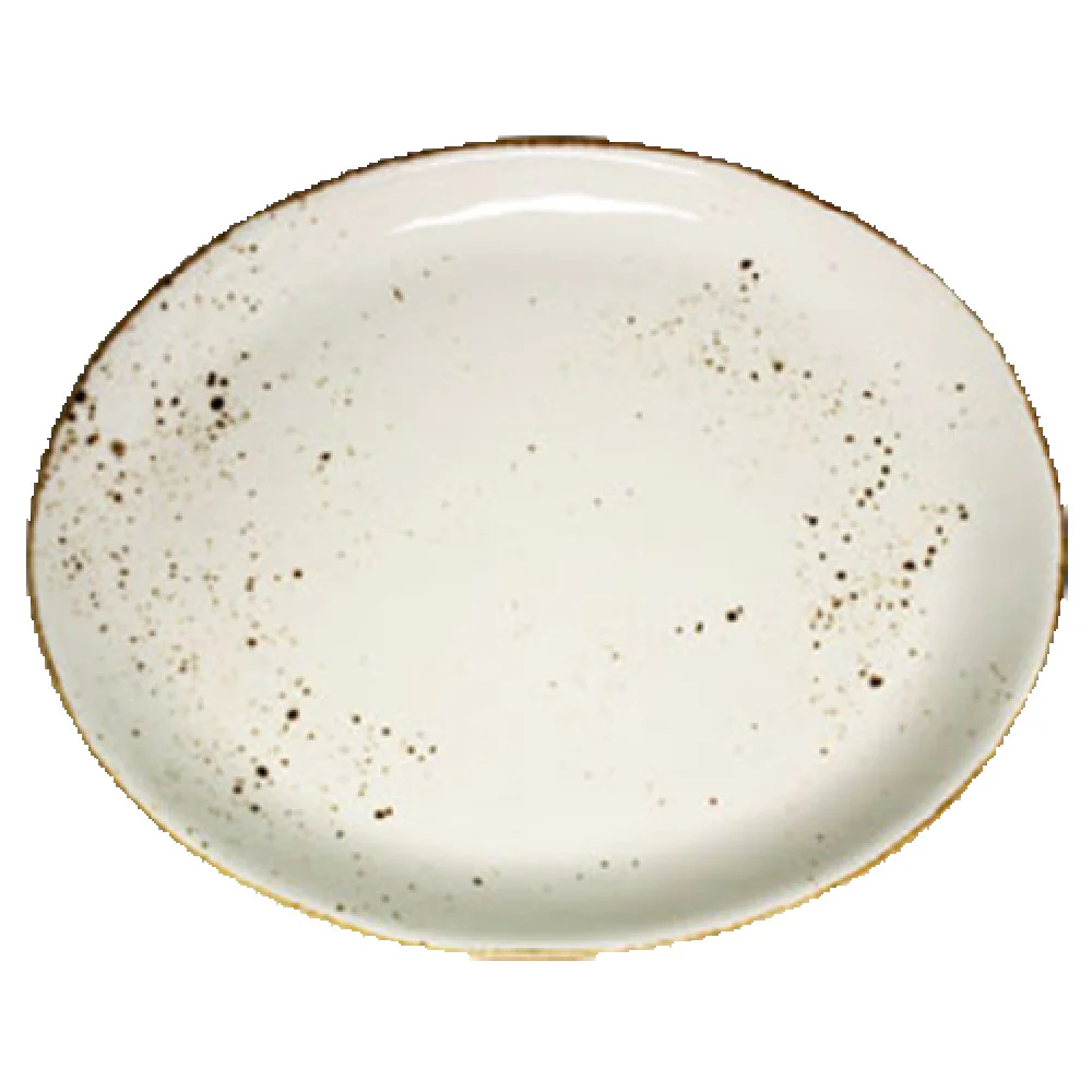 Vertex China LTW-13 11 Inch Oval Coupe Platter Hand Painted Terra White