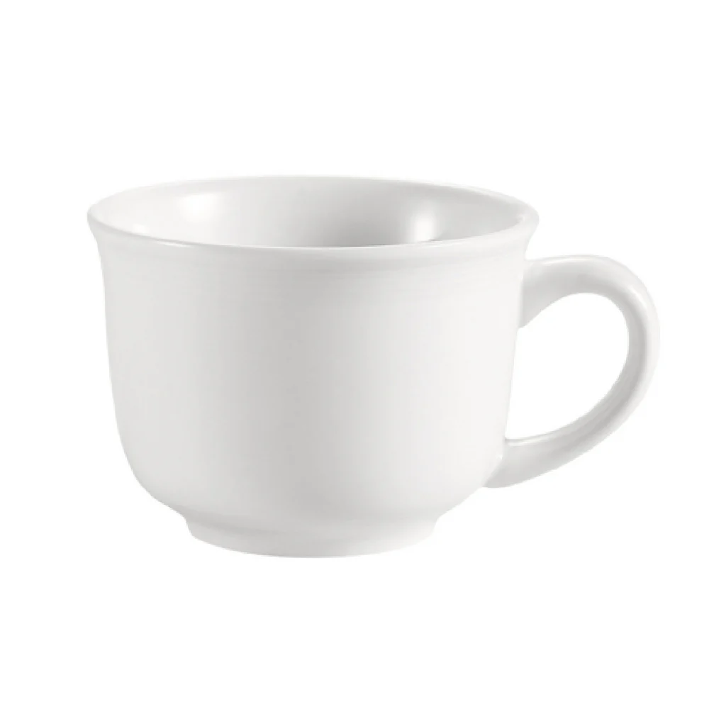 CAC China TGO-1 7-1/2 Oz Round Coffee Cup Porcelain Dishwasher Oven Microwave Safe Bone White
