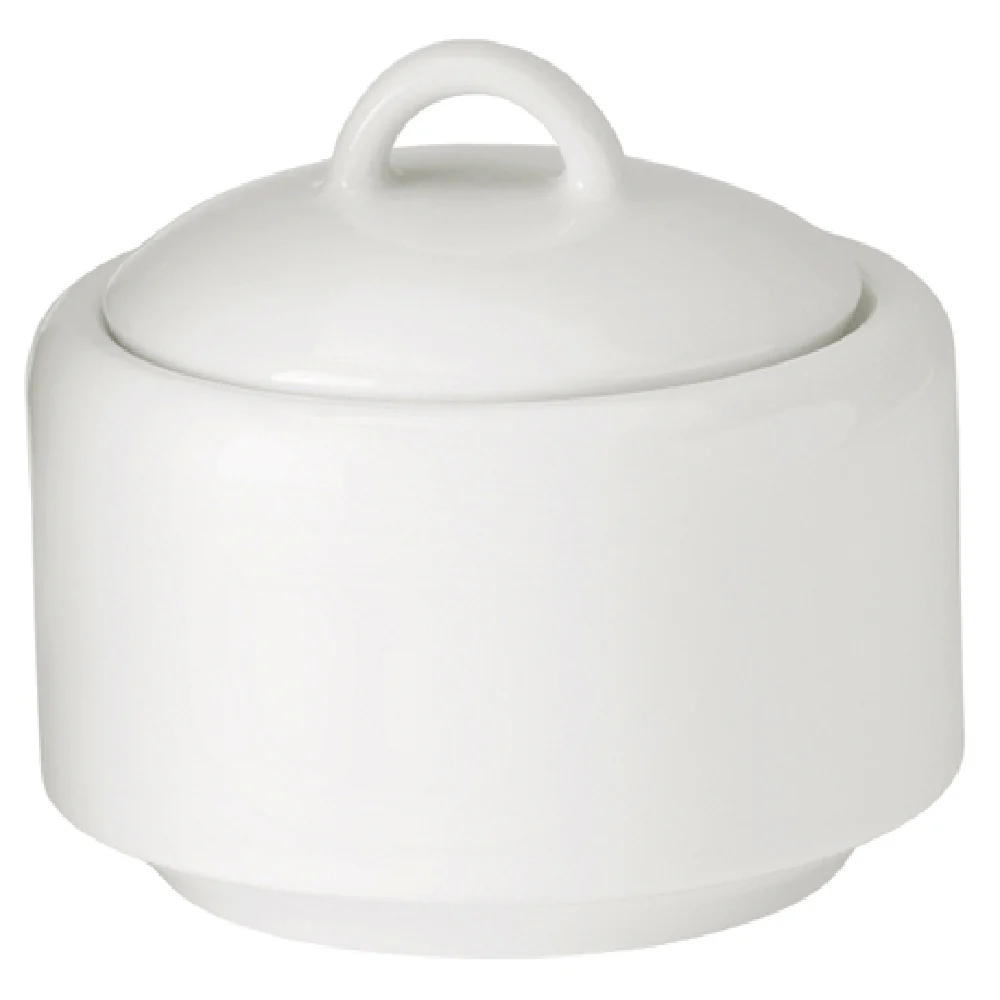 GET Enterprises PA1101708712 8-1/2 Oz Sugar Bowl With Lid Rolled Edge Porcelain