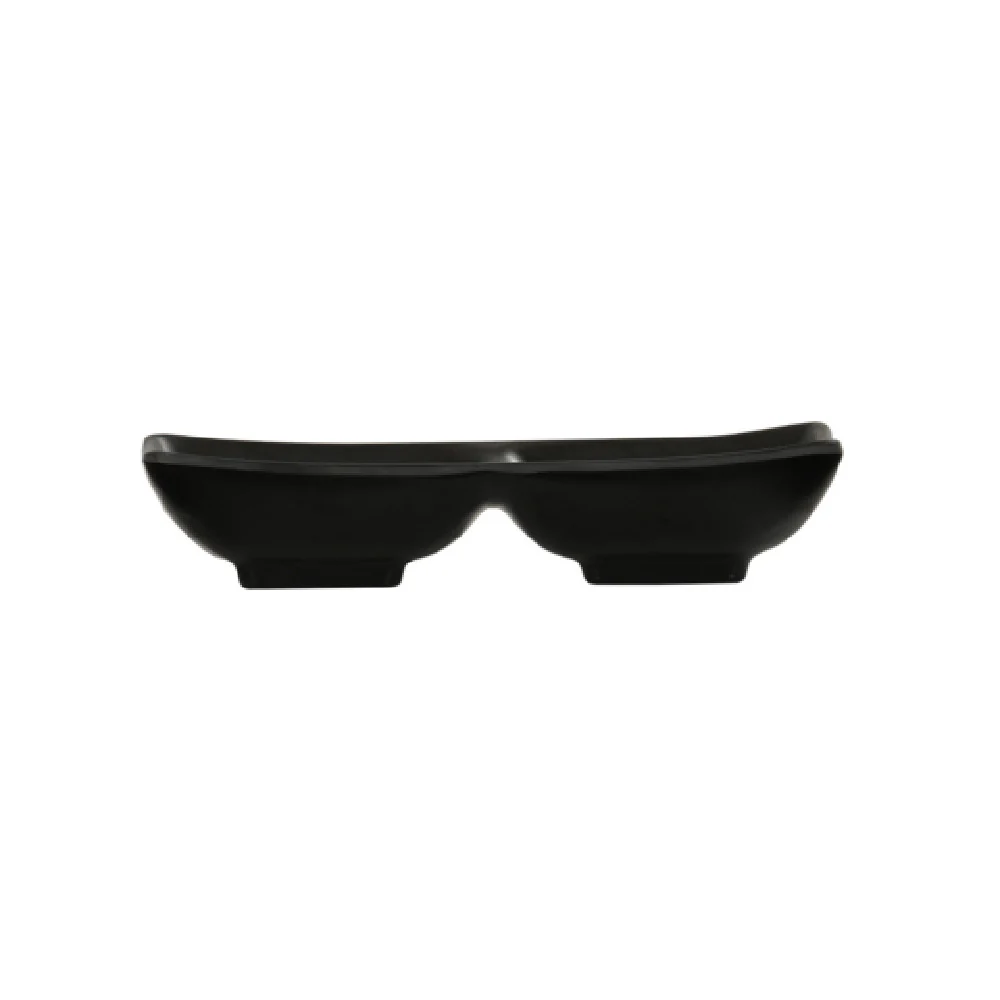 Cal Mil 24032-2-13 7 Inch Nomi Plate Melamine Dishwasher Safe Dual Cavity Black Cal Mil 24032-2-13 7 Inch Nomi Plate Melamine Dishwasher Safe Dual Cavity Black