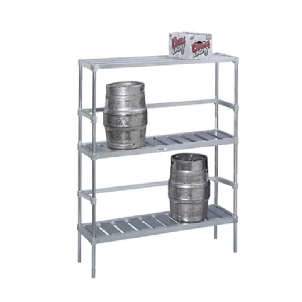 Channel KAR42 42 Inch Adjustable Keg Storage Rack Aluminum with Descriptors