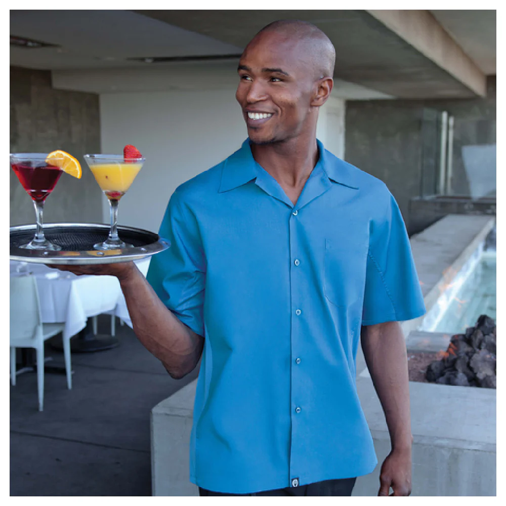 Chef Works CSMVGRYXS Men's Universal Shirt XS Short Sleeve Cool Vent Gray Poly Cotton Chef Works CSMVGRYXS Men's Universal Shirt XS Short Sleeve Cool Vent Gray Poly Cotton