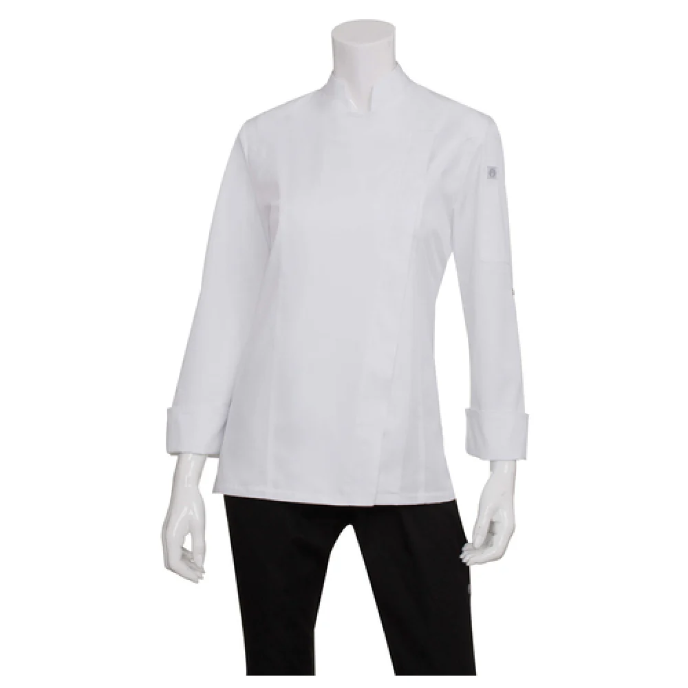 Chef Works BCWMC007-WHT-S Women's Lansing Chef Coat Slim Fit White Cool Vent