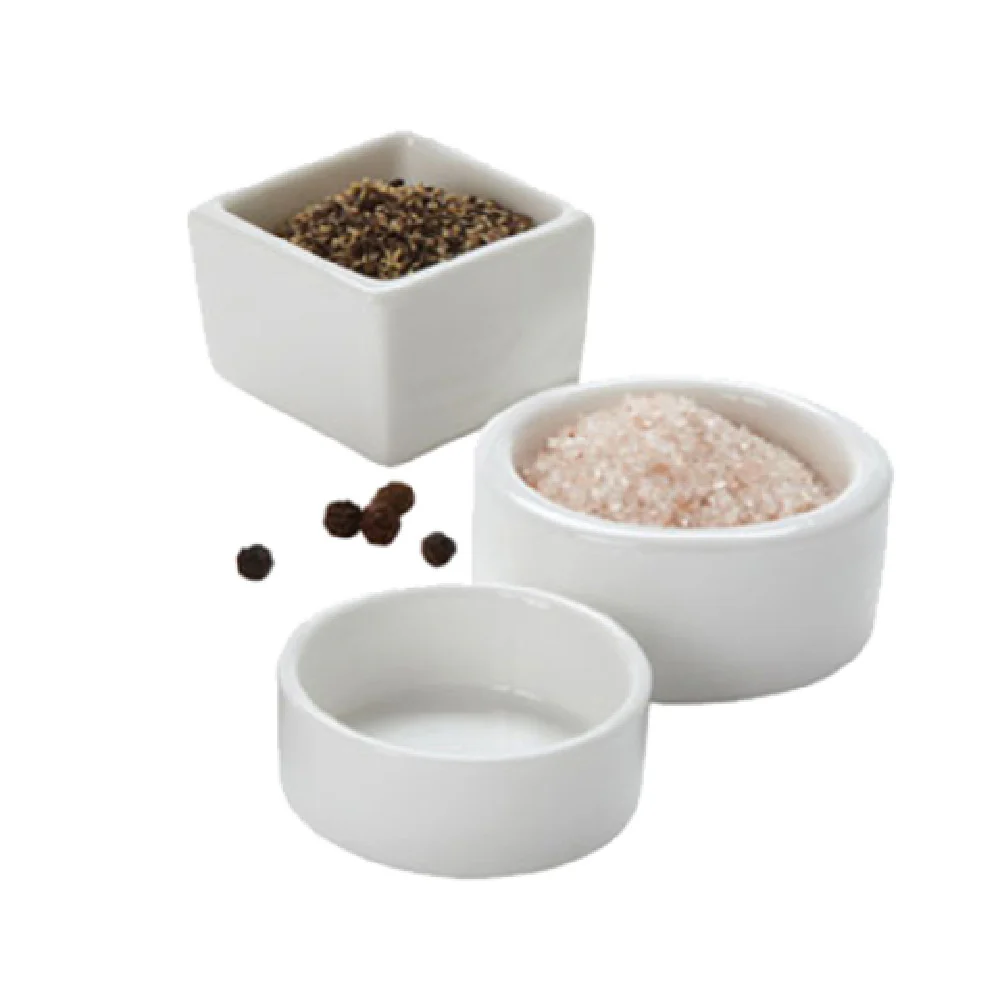 American Metalcraft PSLT17 1/2 Oz. Round Salt and Pepper Dish Porcelain White