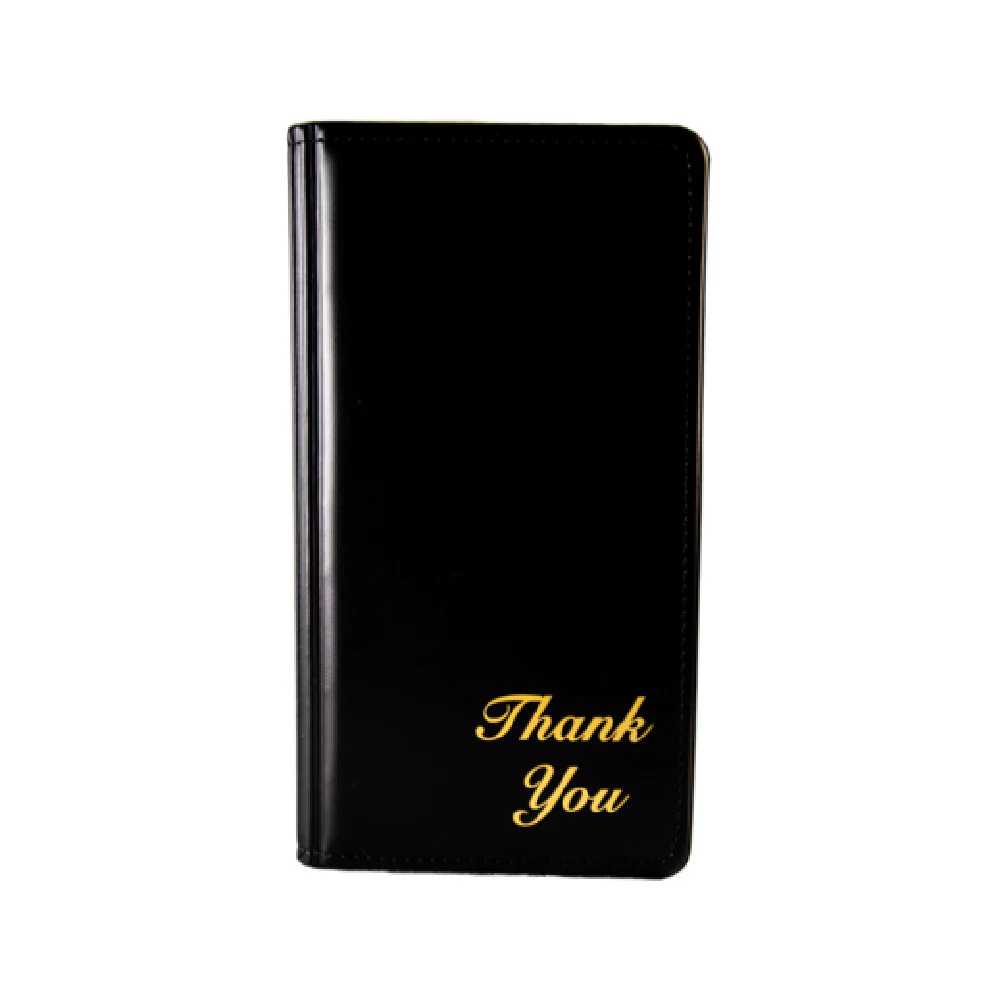 Risch 5000P BLACK THANKYOU 5 Inch Padded Vinyl Check Presenter Black Gold Finish
