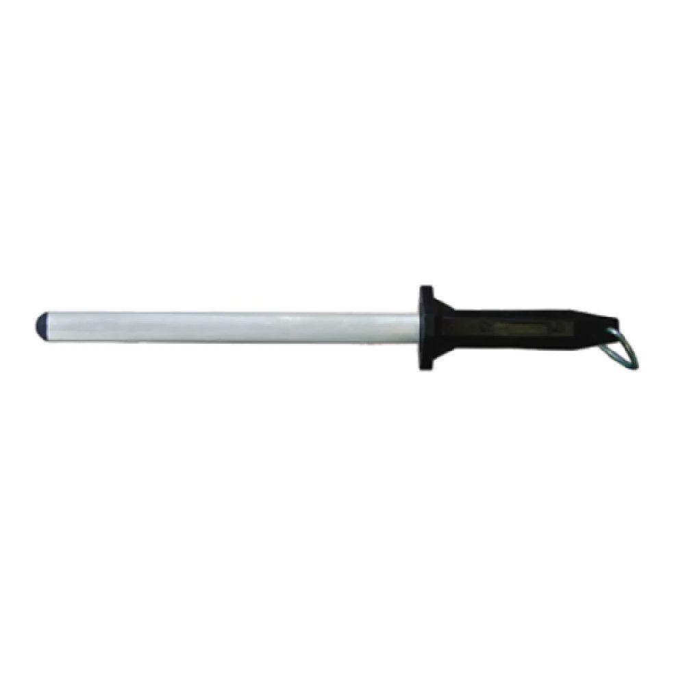 Omcan 13773 10 Inch Diamond Sharpening Steel with Black Handle Knife