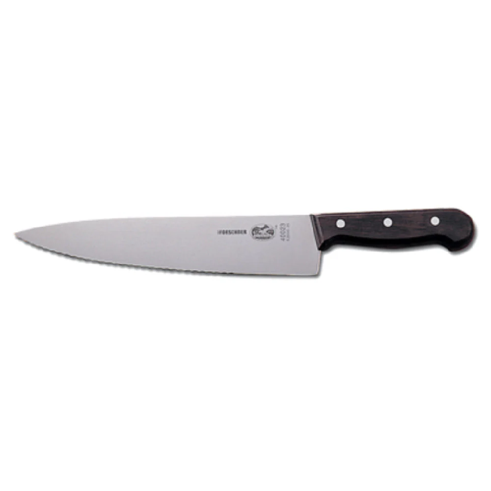 JB Prince V813 10 Inch High Carbon Stainless Steel Serrated Knife with Rosewood Handle JB Prince V813 10 Inch High Carbon Stainless Steel Serrated Knife with Rosewood Handle
