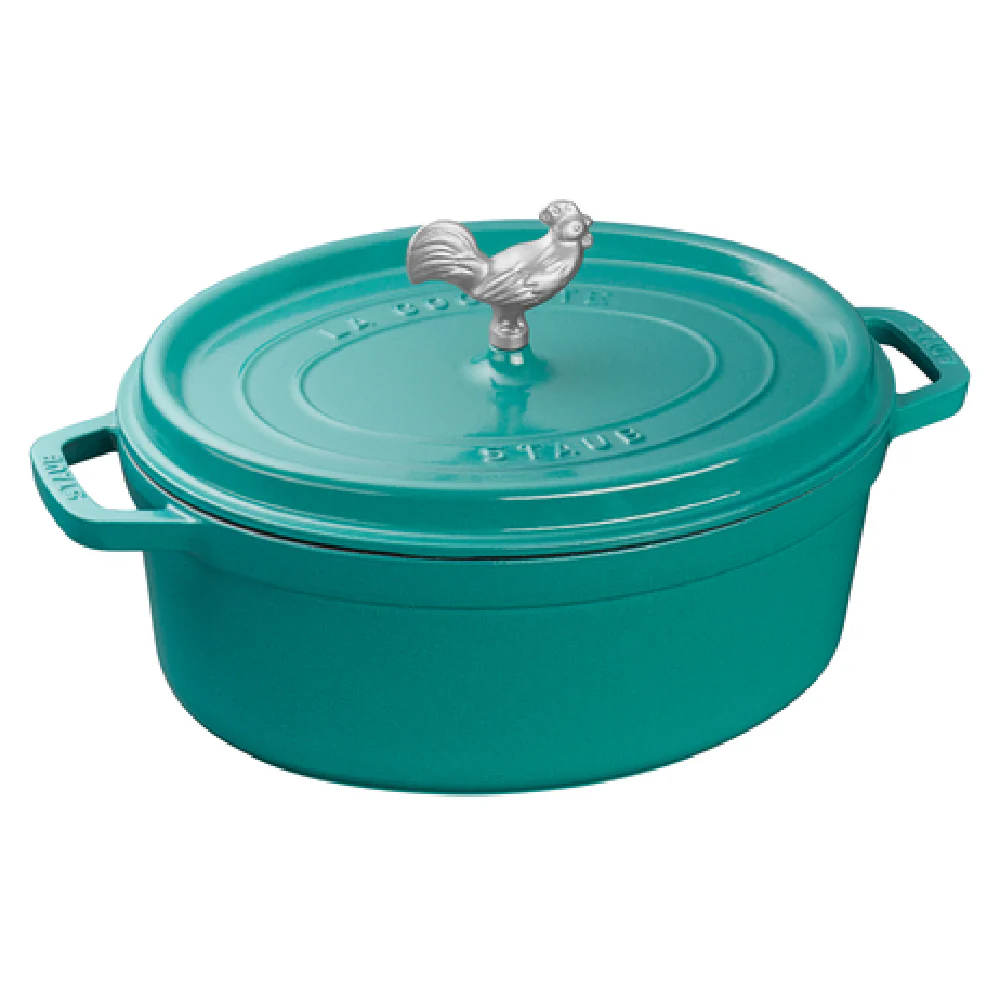 Zwilling 11231105 5.75 Qt Oval Coq au Vin Cocotte Dishwasher Safe Enameled Cast Iron Blue