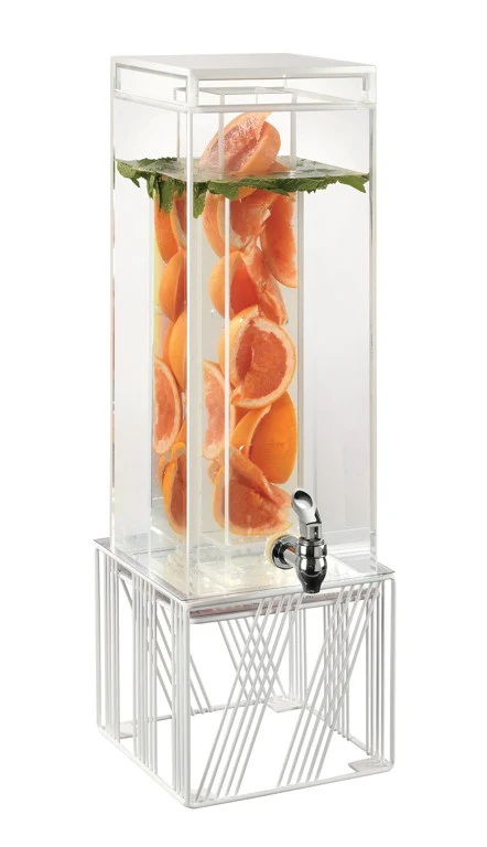 Cal Mil 4102-3INF-15 8 Inch BPA Free Square Beverage Dispenser with Infusion Chamber Cal Mil 4102-3INF-15 8 Inch BPA Free Square Beverage Dispenser with Infusion Chamber