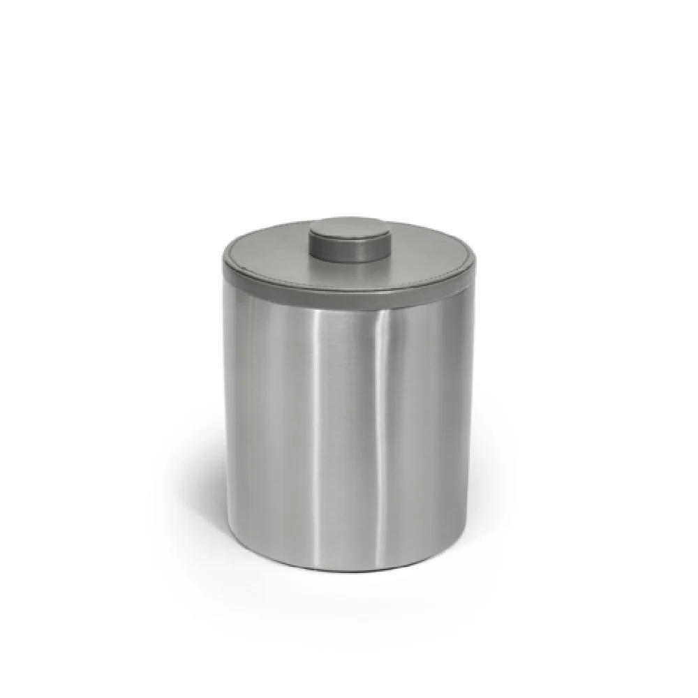 FOH RIB067BSS21 2qt Round Brushed Stainless Ice Bucket Silver With London Smoke Lid FOH RIB067BSS21 2qt Round Brushed Stainless Ice Bucket Silver With London Smoke Lid