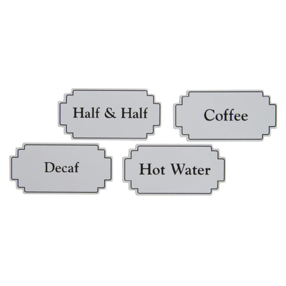 Hubert 16191 Airpot Magnetic Sign Set 4-piece 3-5/8