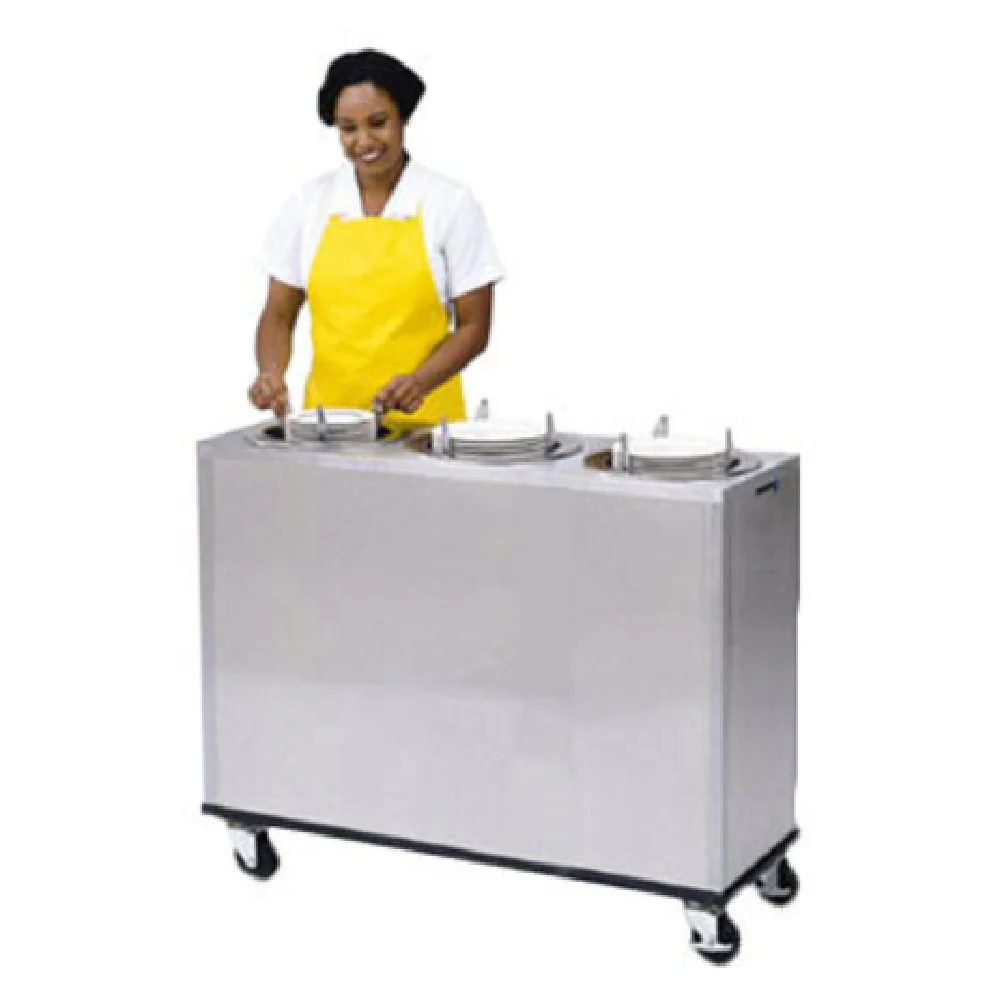 Lakeside 955_208/60/1 45 Inch Heated Dish Dispenser Mobile Stainless Steel with 3 Tubes Lakeside 955_208/60/1 45 Inch Heated Dish Dispenser Mobile Stainless Steel with 3 Tubes