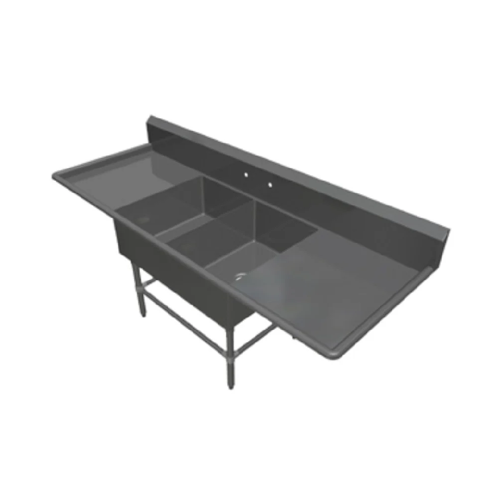 John Boos 42PB20284-2D24 91 Inch Pro-Bowl Sink Double Compartment Stainless Steel with Drainboards John Boos 42PB20284-2D24 91 Inch Pro-Bowl Sink Double Compartment Stainless Steel with Drainboards