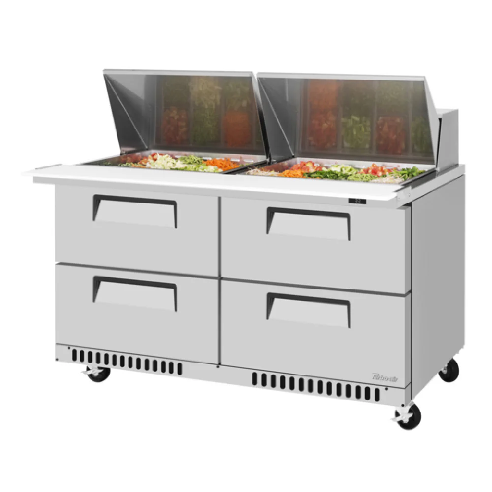 Turbo Air TST-60SD-24-D4-FB-N 60 Inch Two Section Super Deluxe Refrigerated Counter with Drawers