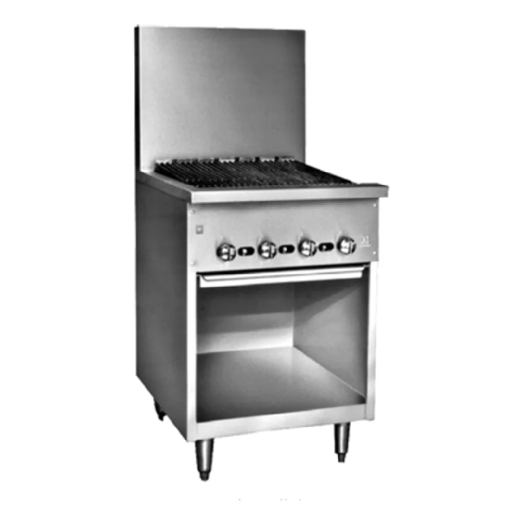 Jade Range JBR-24B_NAT 24 Inch Gas Range with Charbroiler 60000 BTU and Drip Trays