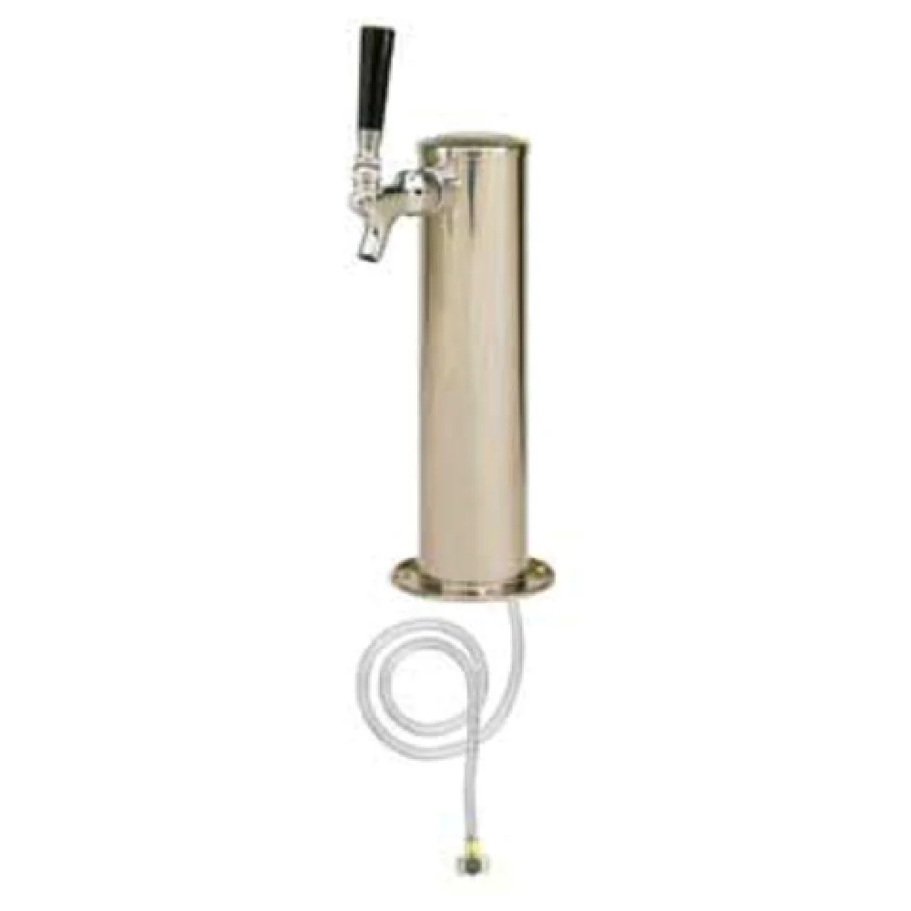Micro Matic D4743T 3 Inch Diameter Air Cooled Draft Beer Tower Countertop Stainless Steel with Chrome Plated Faucet