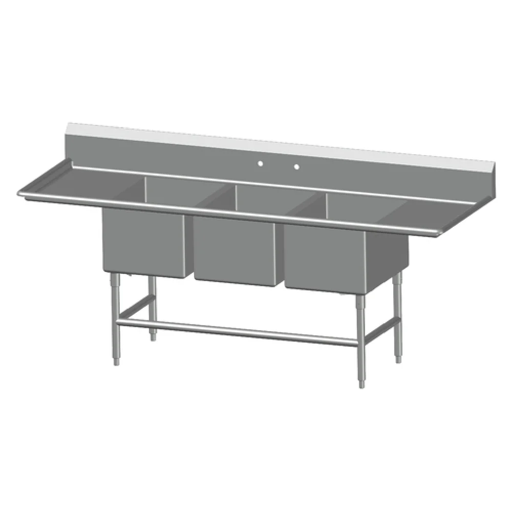SPG International 3SL2028-2D24 Universal Stainless Sink Three Compartment 24 SPG International 3SL2028-2D24 Universal Stainless Sink Three Compartment 24
