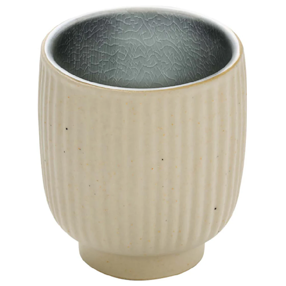 BauscherHepp P015451-016151 3.4 Oz Espresso Cup Without Handle Embossed Stoneware Grey