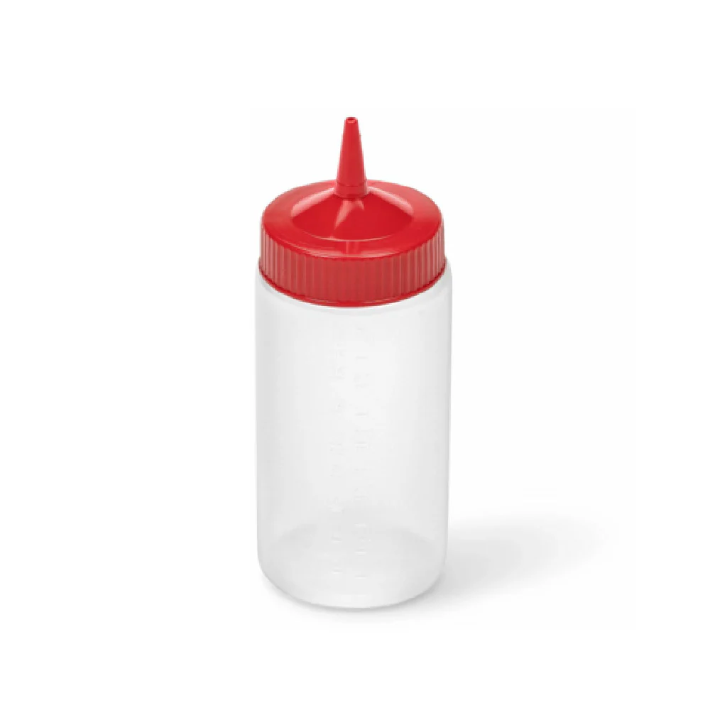 Vollrath 4916-1302 16 Oz Squeeze Bottle with Red Cap Polyethylene Pack of 12