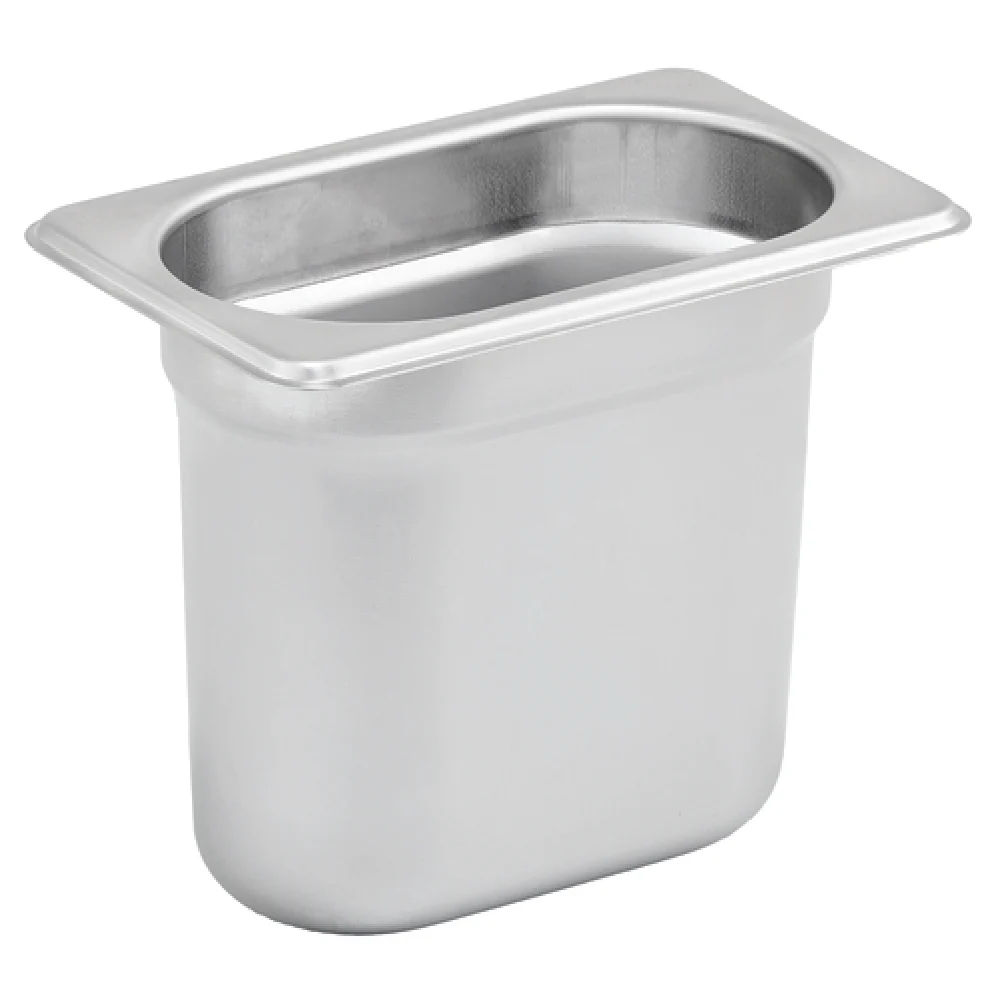 Winco SPJH-906GN 6-3/4 Inch Steam Table Pan 1/9 Size 22 Gauge Stainless Steel with anti-jamming Winco SPJH-906GN 6-3/4 Inch Steam Table Pan 1/9 Size 22 Gauge Stainless Steel with anti-jamming