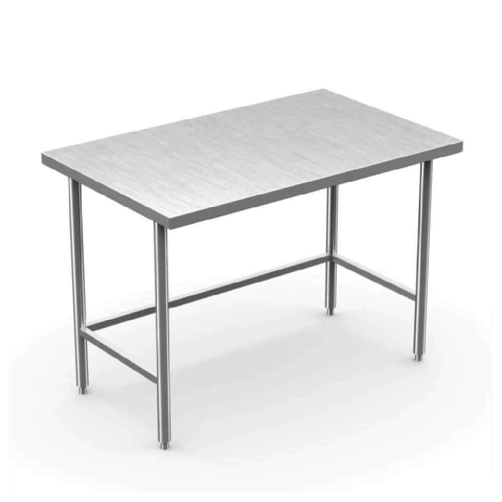 Winholt DTR-3096 96 Inch Work Table Stainless Steel Top Open Frame