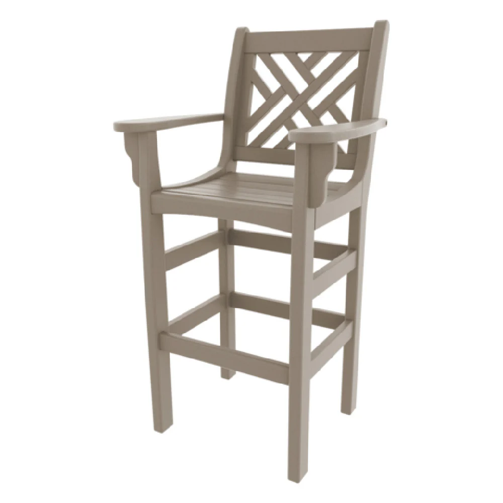 Plantation Prestige Commercial Furniture 3250320-01 STD Chippendale Barstoool With Arms Standard Finish