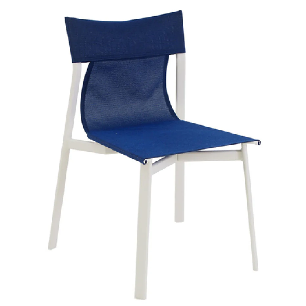Emuamericas E798 22 Inch Stacking Side Chair Indoor and Outdoor Aluminum Textilene