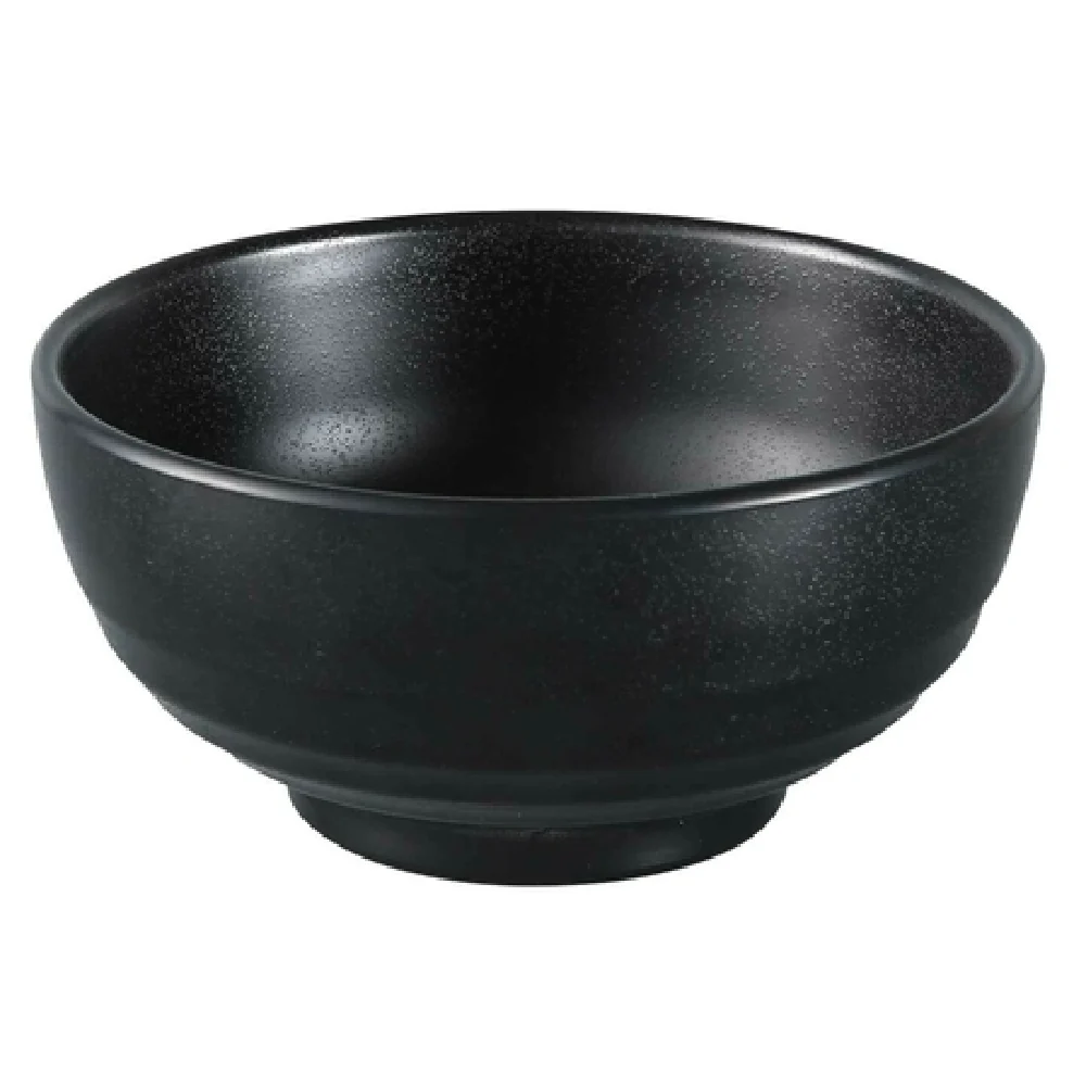 Yanco BP-3006 26 Oz Black Pearl Woodong Noodle Bowl Melamine Round