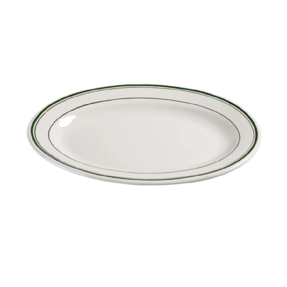Yanco GB-14 12-1/2 Inch Green Band Oval Platter Ceramic Dishwasher Oven Microwave Safe Yanco GB-14 12-1/2 Inch Green Band Oval Platter Ceramic Dishwasher Oven Microwave Safe