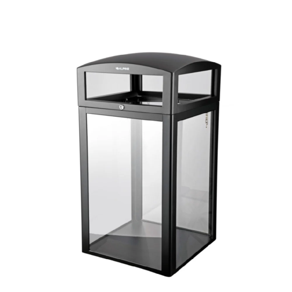 Alpine Industries ALP471-40-CLR 21-1/4 Inch All Weather Trash Container Steel Clear