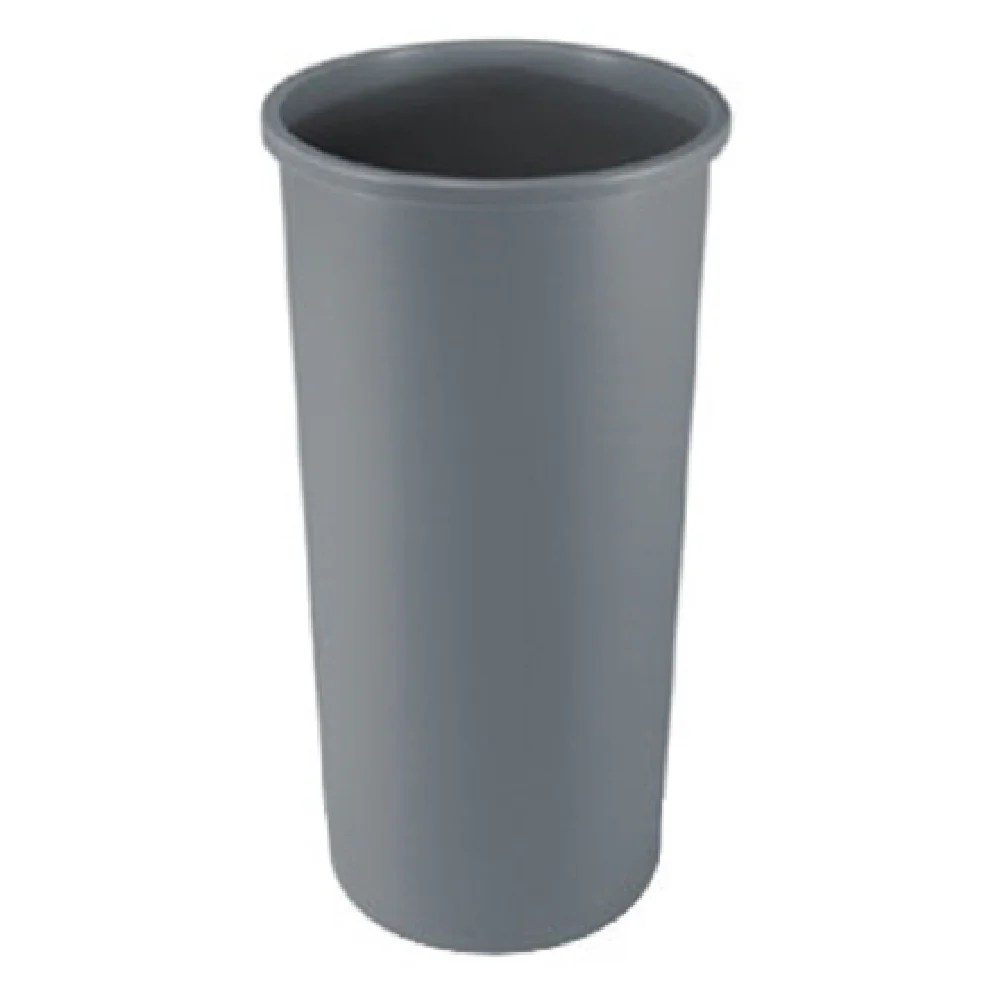 Rubbermaid FG354600GRAY 15-3/4 Inch Round Trash Receptacle Crack Resistant Plastic Gray