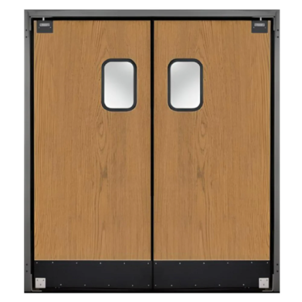 Curtron SPD-35-L-GK-DBL-7884 Service-Pro® Series 35 Double Swinging Door 78”W X 84”H X 1-5/8” Thick Door Panel Consisting Of Full Perimeter Rigid PVC Frame And Perimeter Gasket