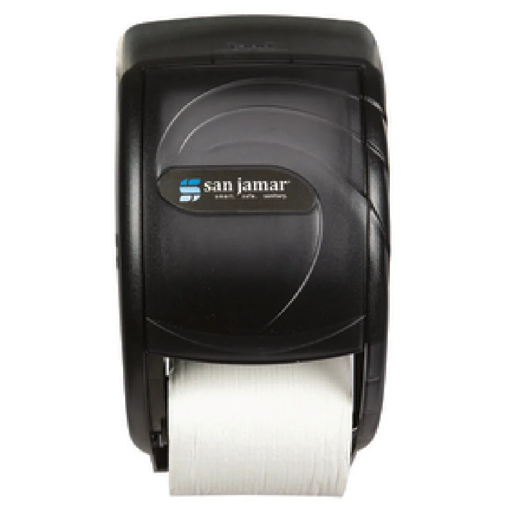 Carlisle R3590TBK 7-1/2 Inch Duett Bath Tissue Dispenser Break-Resistant Plastic Black Pearl