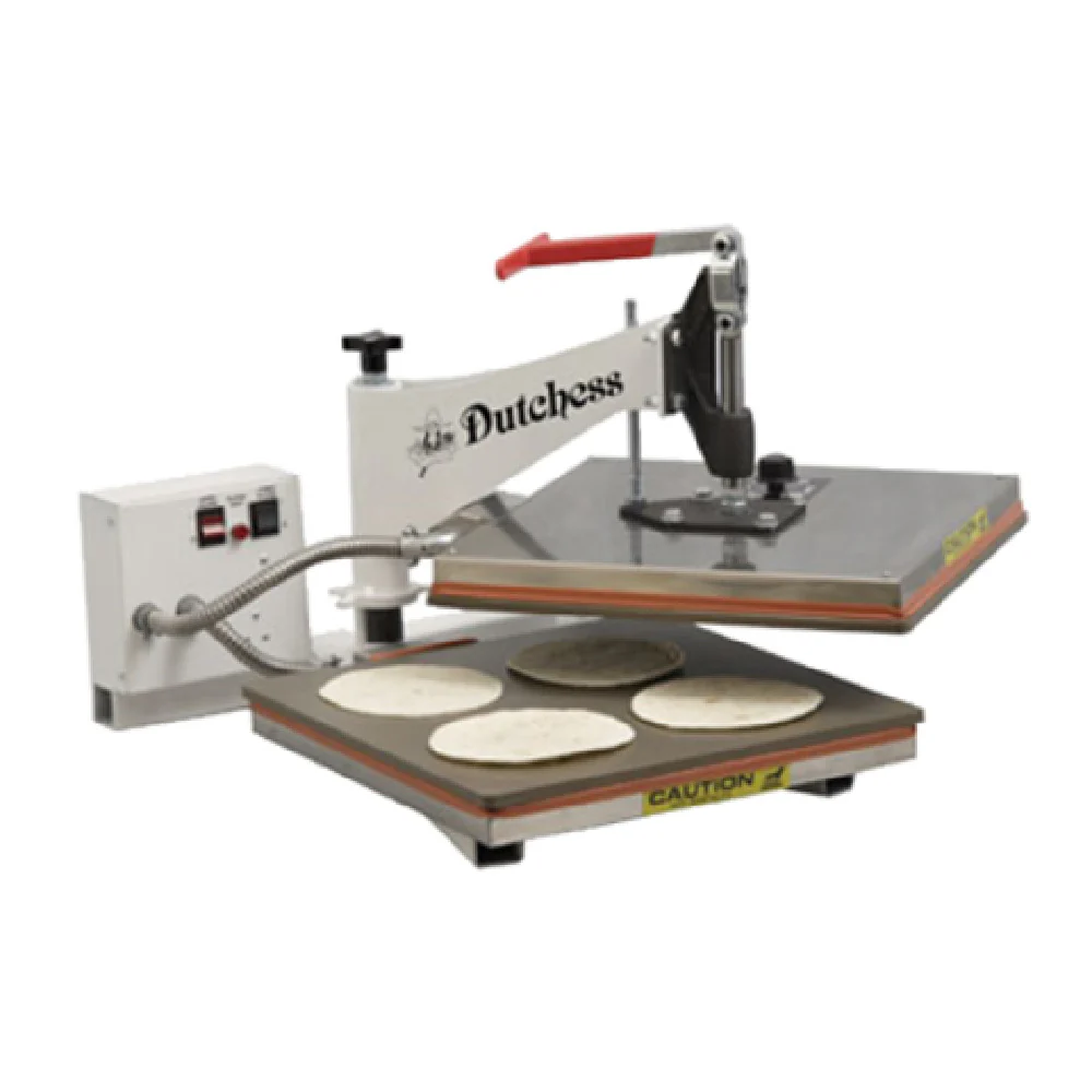 Dutchess Bakers DUT/TXM-15 15 Inch Tortilla Pizza Dough Press Manual Aluminum Dutchess Bakers DUT/TXM-15 15 Inch Tortilla Pizza Dough Press Manual Aluminum
