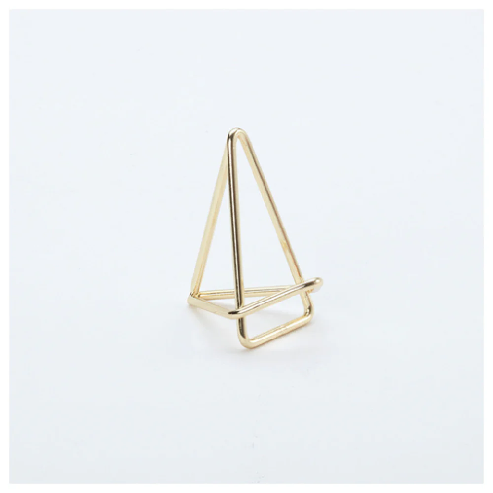 American Metalcraft GCHG2 Geometric Card Holder Metal Gold with Modern Design