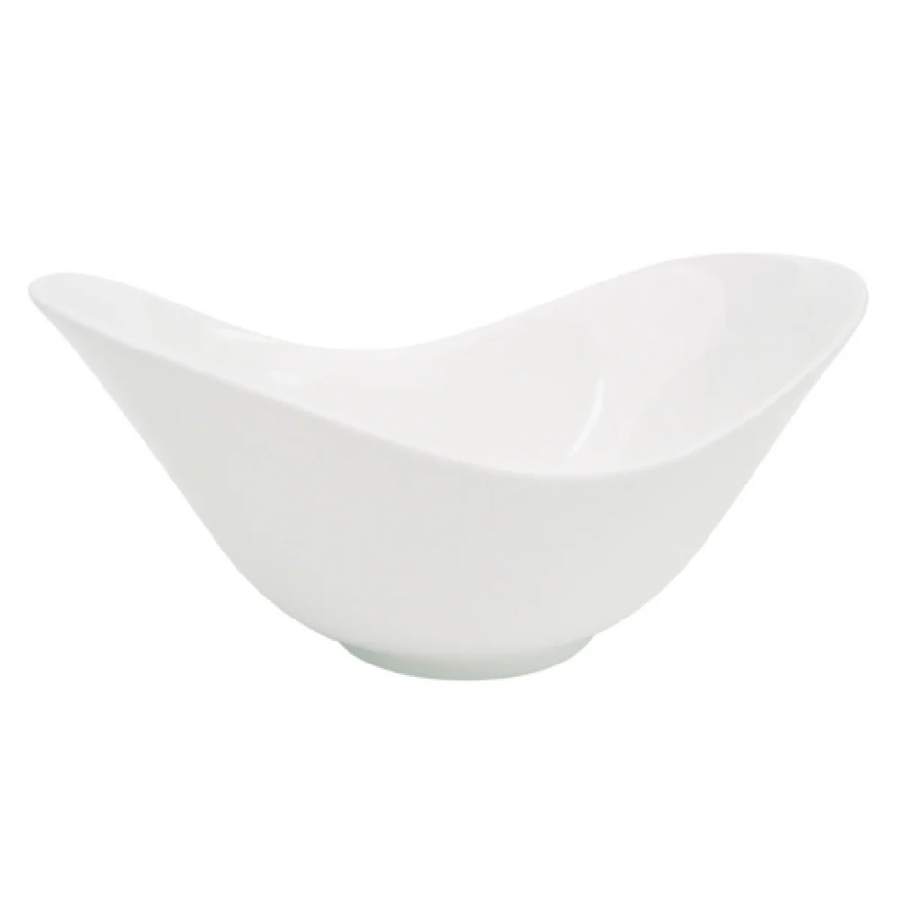 CAC China SHER-72 11 Inch Boat Shape Sheer Spirit Dish Porcelain with Microwave Safe