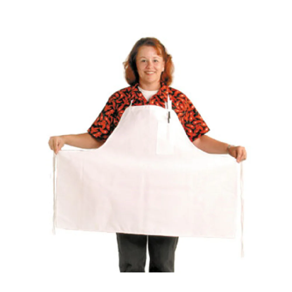 John Ritzenthaler Company 600BAW-XL 38 Inch Bib Apron with Pencil Pocket Poly/cotton White