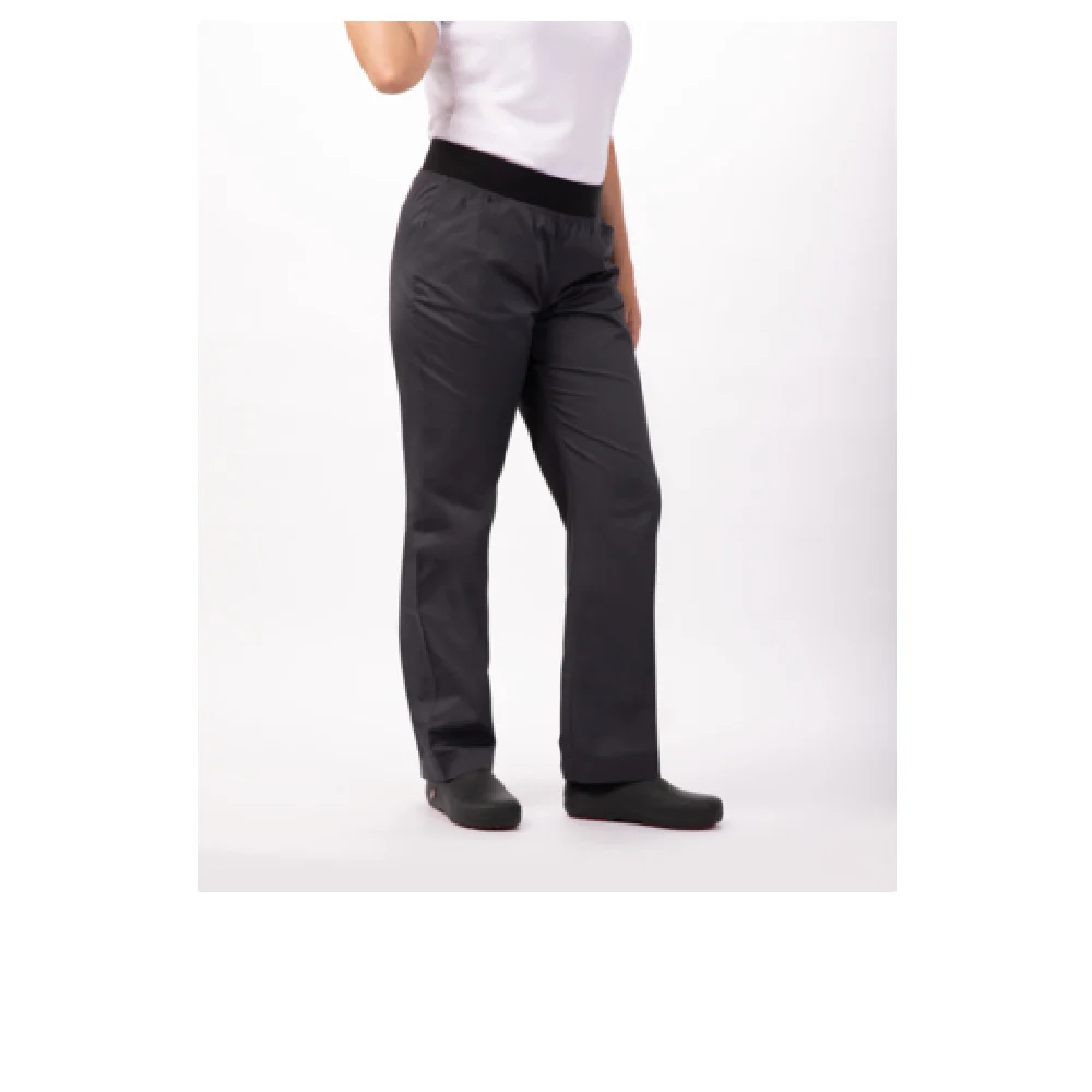 Chef Works PBN01W-CHR-3XL Width 28 Inch Women's Slim Pants Charcoal with Internal Drawstring