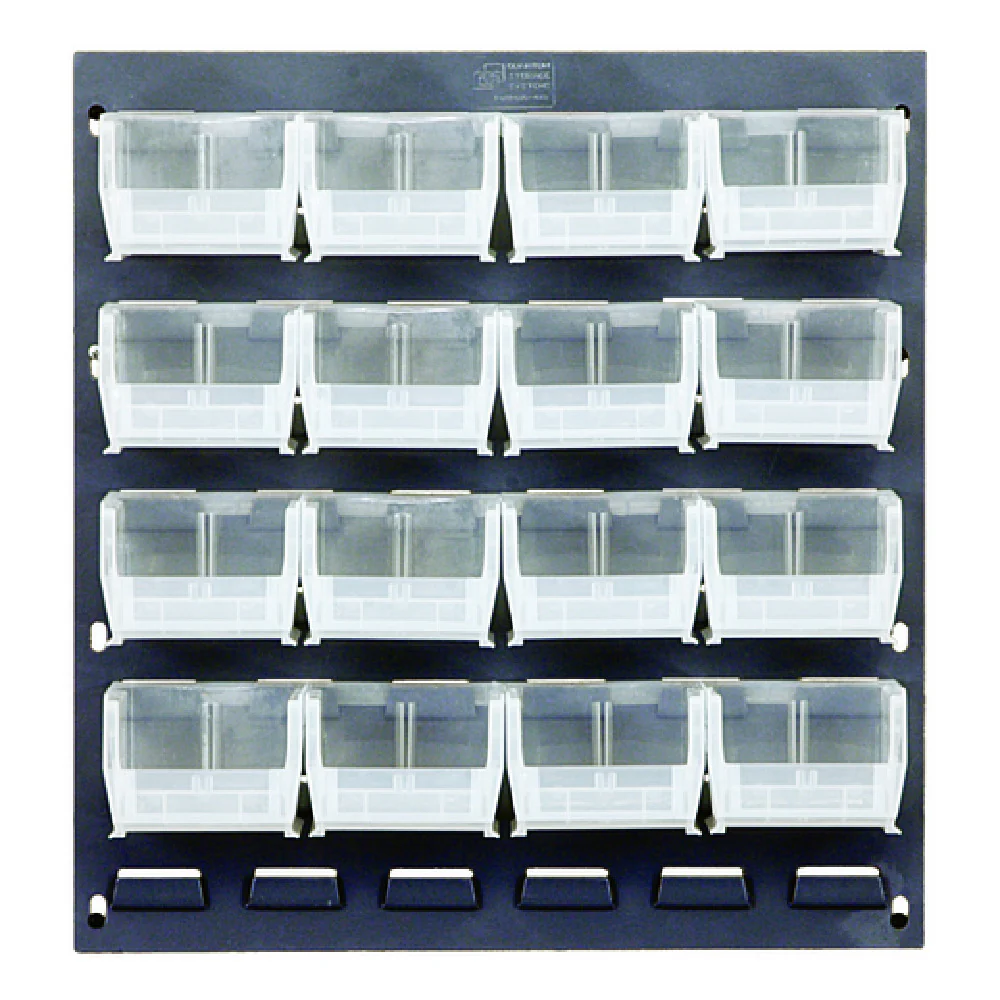 Quantum QLP-1819-210-16CL 18 Inch Louvered Panel Storage System Steel with Clear Bins