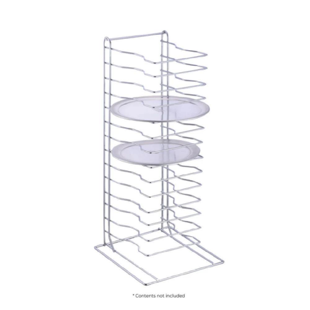 CAC China APZR-15 Pizza Pan Rack 15 Tier Chrome Plated Steel with 2 Packs