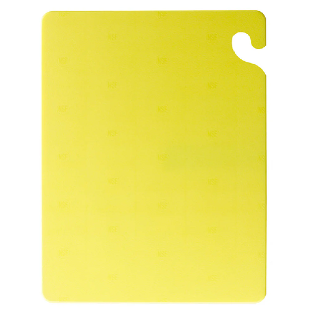 Carlisle CB182412YL 24 Inch Cutting Board Co-polymer Dishwasher Safe Yellow with Food Safety Hook
