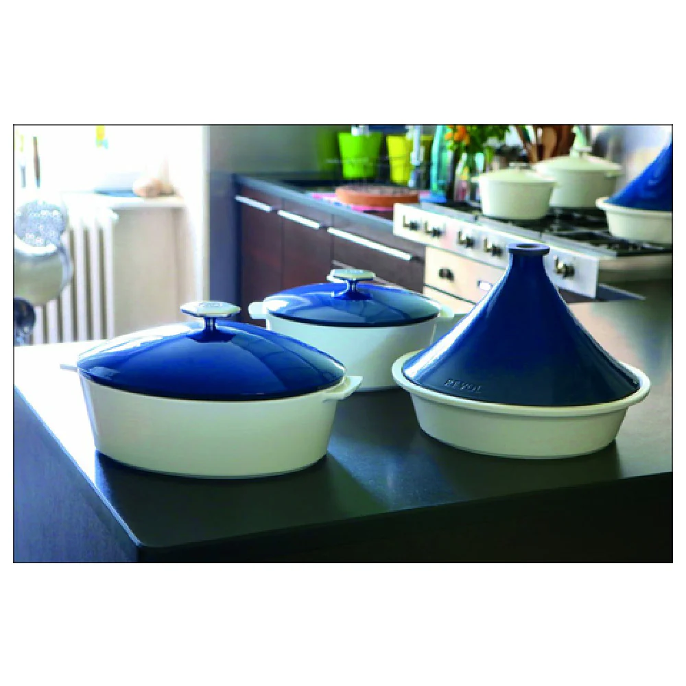 Revol 649803 120 Oz Round Casserole Dish Induction Ready Touareg Blue Revol 649803 120 Oz Round Casserole Dish Induction Ready Touareg Blue