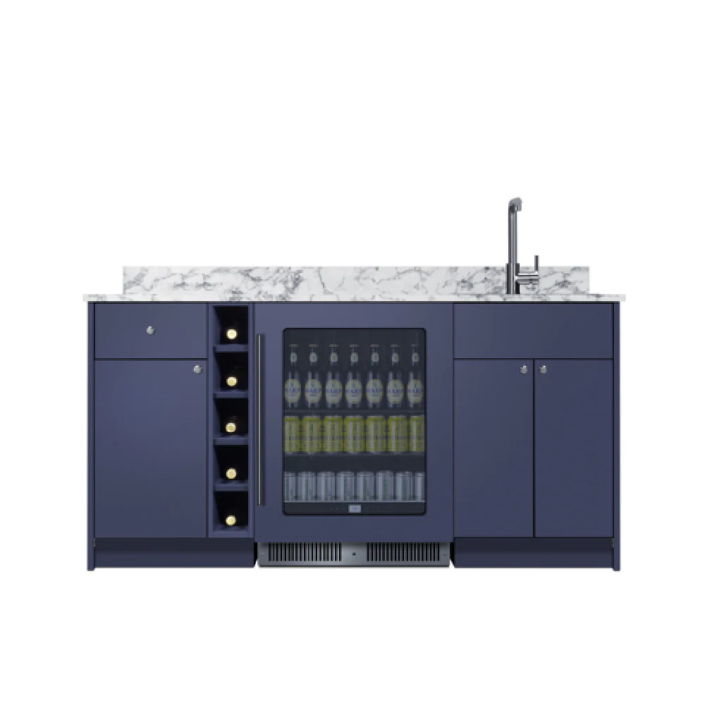 Summit OASISMN35 Turnkey Oasis Wet Bar Midnight Navy Finish Fully Assembled Hardwood Cabinetry & Countertop Summit OASISMN35 Turnkey Oasis Wet Bar Midnight Navy Finish Fully Assembled Hardwood Cabinetry & Countertop