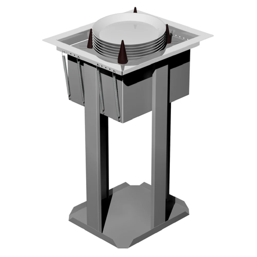 Caddy CM-D-1013 17 Inch Drop In Style Unheated Platter Dispenser Stainless Steel with Adjustable Cylinder